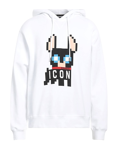 DSQUARED2 Hooded track jacket  ICON White 100% Cotton