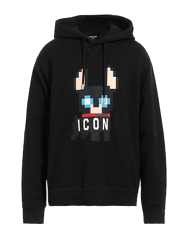 DSQUARED2 Hooded track jacket  ICON Black 100% Cotton
