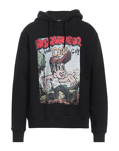 DSQUARED2 Hooded track jacket  Black 100% Cotton