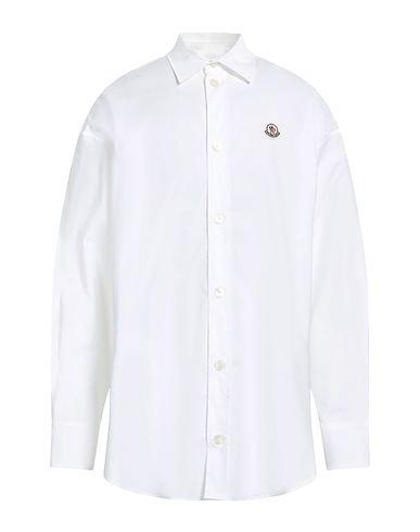 MONCLER Chemise de couleur unie Blanc 97% Coton, 3% Élasthanne