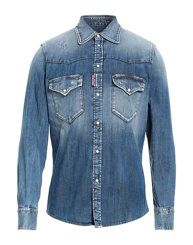 DSQUARED2 Denim shirt Blue 98% Cotton, 2% Elastane