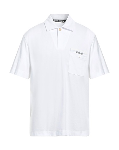 PALM ANGELS Polo shirt White 100% Cotton, Polyester