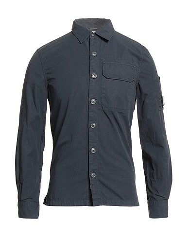 C.P. COMPANY Solid color shirt Midnight blue 100% Cotton