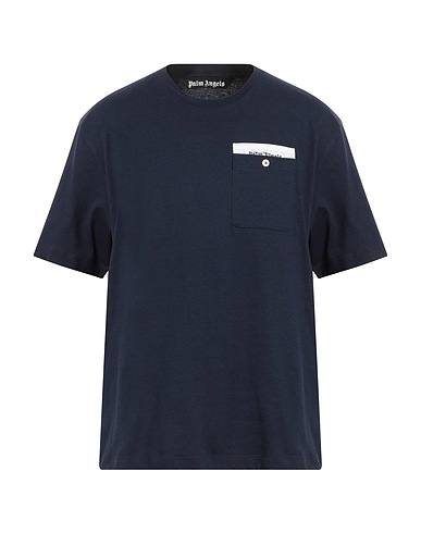 PALM ANGELS Camiseta básica Azul marino 100% Algodón, Poliéster