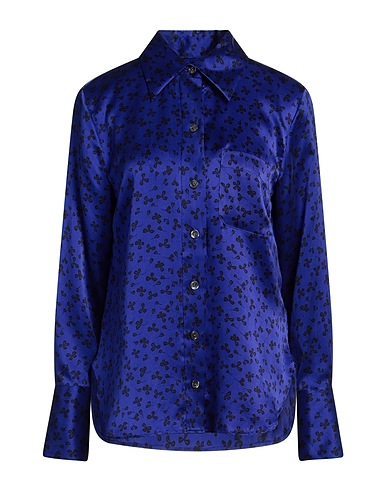 EQUIPMENT Floral shirts & blouses Bright blue 100% Silk