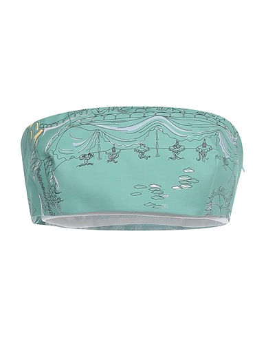 PUCCI Top Light green 84% Cotton, 14% Linen, 2% Elastane