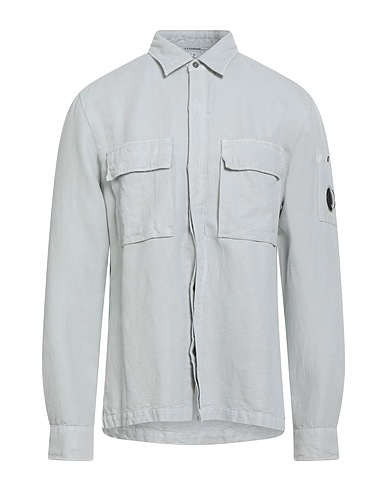 C.P. COMPANY Shirts Light grey 51% Cotton, 49% Linen
