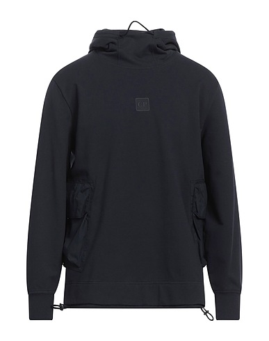 C.P. COMPANY Hooded track jacket  Midnight blue 95% Cotton, 5% Elastane, Polyamide