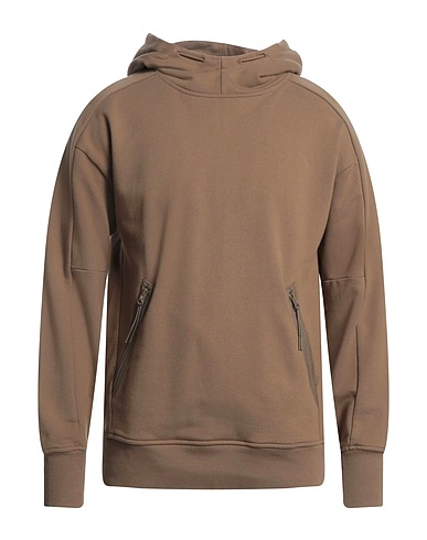 C.P. COMPANY Hooded track jacket  Khaki 100% Cotton