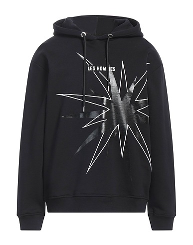 LES HOMMES Hooded track jacket  Black 100% Cotton