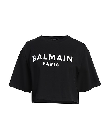 BALMAIN Crop top Black 100% Cotton
