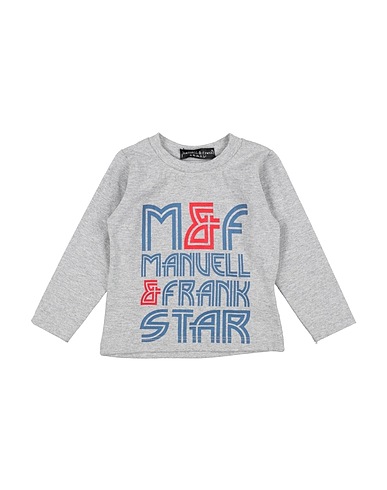 MANUELL & FRANK T-shirt Light grey 90% Cotton, 10% Elastane