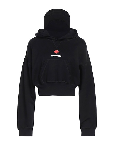 DSQUARED2 Hooded sweatshirt Black 100% Cotton, Elastane