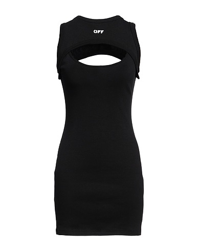 OFF-WHITE™ Sheath dress Black 98% Cotton, 2% Elastane