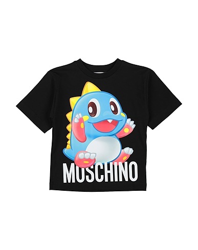 MOSCHINO KID T-shirt Nero 100% Cotone, Elastan
