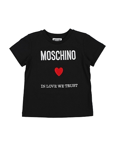 MOSCHINO KID T-shirt Black 100% Cotton, Elastane, Polyester