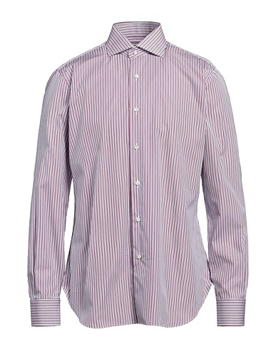 BARBA Napoli Striped shirt Brick red 100% Cotton