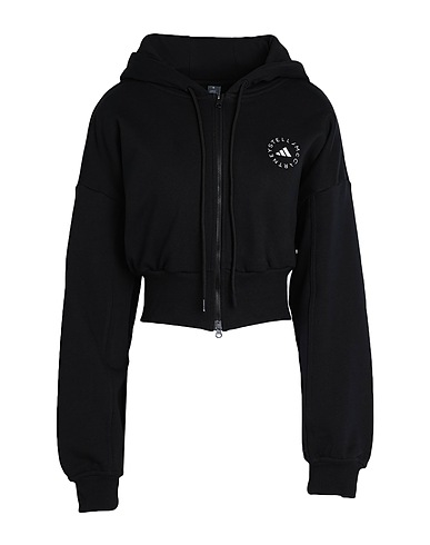 ADIDAS by STELLA McCARTNEY Hooded track jacket  aSMC CROPPED HOODIE
 Black 100% Organic cotton