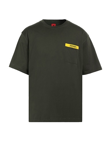 FERRARI Basic T-shirt Military green 100% Cotton