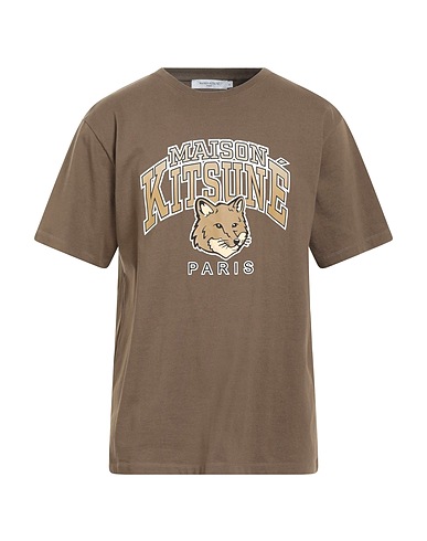 MAISON KITSUNÉ T-shirt Khaki 100% Cotone