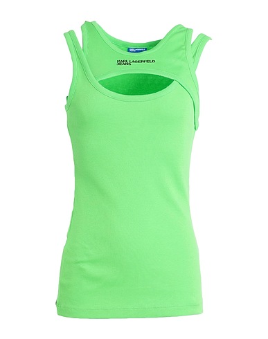 KARL LAGERFELD JEANS Top KLJ LAYERED RIBBED TANKTOP
 Lime green 97% Organic cotton, 3% Elastane