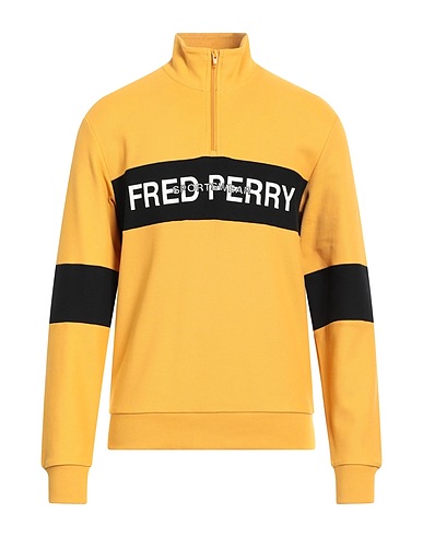 FRED PERRY Felpa Giallo ocra 100% Cotone, Elastan