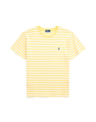 POLO RALPH LAUREN T-shirt STRIPED ORGANIC COTTON CREWNECK TEE
 Yellow 100% Cotton