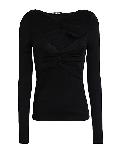 KARL LAGERFELD Top TWIST LSLV EVENING TOP
 Black 94% Viscose, 6% Elastane