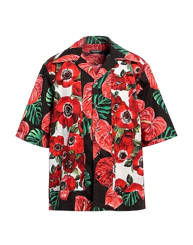 DOLCE&GABBANA Patterned shirt 97% Cotton, 3% Elastane