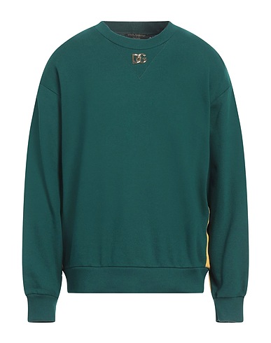 DOLCE&GABBANA Sweatshirt Dark green 100% Cotton, Polyester, Elastane, Brass