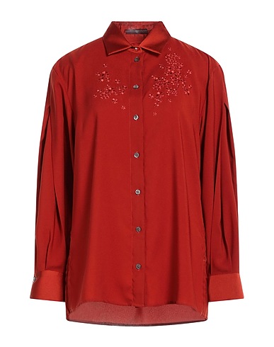 HIGH Solid colour shirts & blouses Rust 100% Polyester