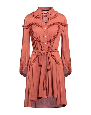 HIGH Solid colour shirts & blouses Brick red 100% Rayon