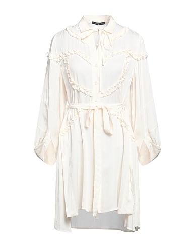 HIGH Camisas y blusas lisas Marfil 100% Rayón
