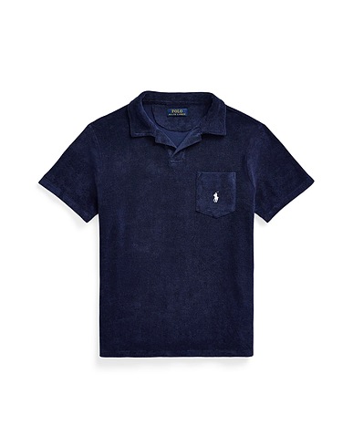 POLO RALPH LAUREN Polo shirt CUSTOM SLIM FIT TERRY POLO SHIRT
 Navy blue 88% Cotton, 12% Recycled polyester