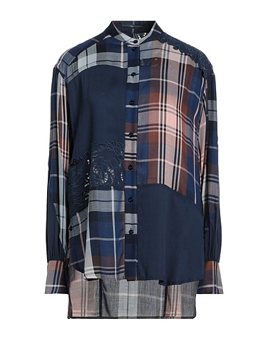 HIGH Checked shirt Midnight blue 100% Rayon