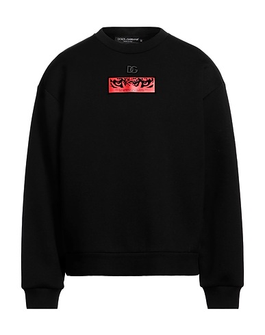 DOLCE&GABBANA Sweatshirt Black 100% Cotton, Polyurethane, Polyester, Brass