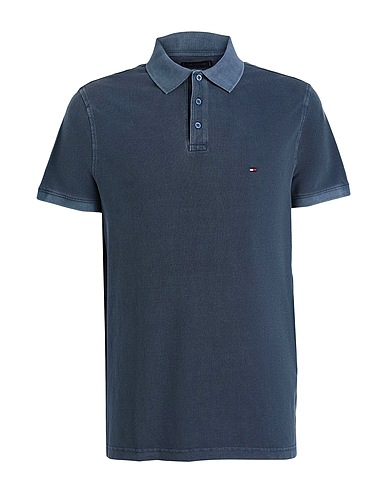 TOMMY HILFIGER Polo shirt Slate blue 100% Cotton