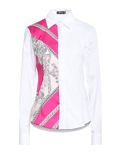 VERSACE Patterned shirts & blouses White 100% Cotton, Polyester