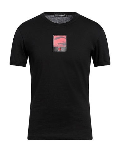 DOLCE&GABBANA T-shirt Black 100% Cotton, Polyurethane, Polyester, Viscose