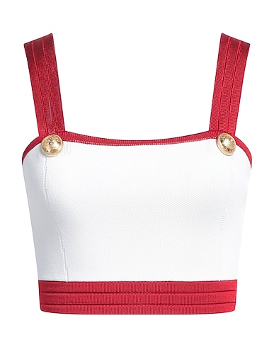 BALMAIN Top White 97% Viscose, 3% Polyamide