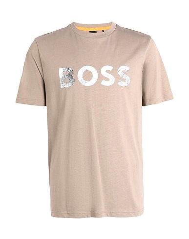 BOSS T-shirt Light brown 100% Cotton