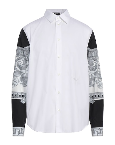 VERSACE Patterned shirt White 100% Cotton, Polyester