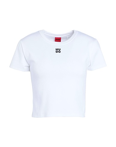 HUGO Crop top White 66% Cotton, 29% Recycled polyester, 5% Elastane