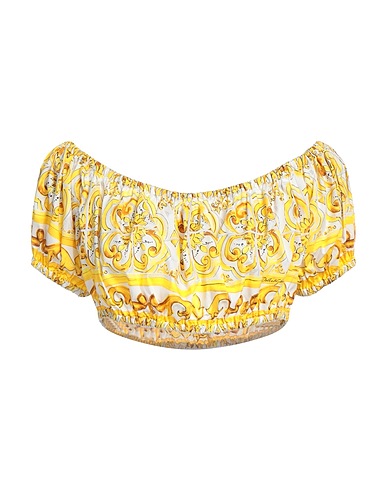 DOLCE&GABBANA Top spalle scoperte Giallo 100% Cotone