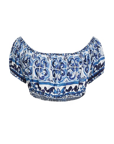 DOLCE&GABBANA Top spalle scoperte Blu 100% Cotone