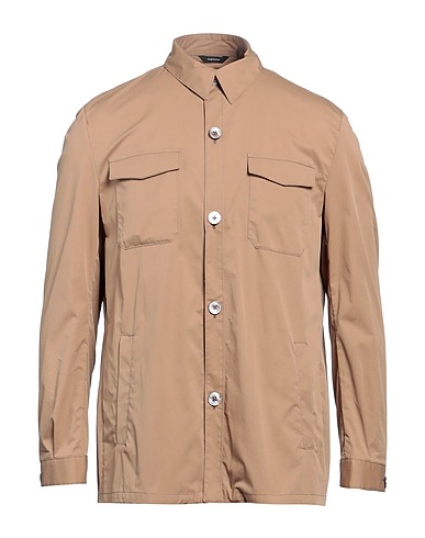 TOMBOLINI Camicia tinta unita Cammello 66% Cotone, 31% Poliammide, 3% Elastan
