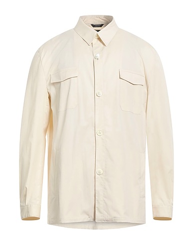 TOMBOLINI Solid colour shirt Cream 66% Cotton, 31% Polyamide, 3% Elastane