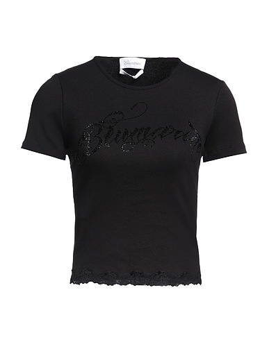 BLUMARINE T-shirt Black 95% Cotton, 5% Elastane, Polyamide