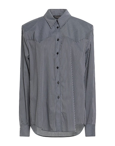 THE ANDAMANE Checked shirt Black 72% Cotton, 25% Polyamide, 3% Elastane
