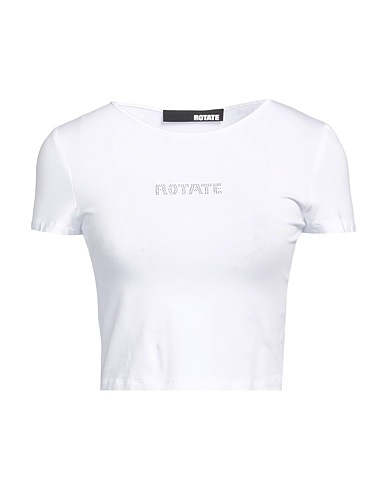 ROTATE BIRGER CHRISTENSEN Crop top White 48% Organic cotton, 48% Modal, 4% Elastane
